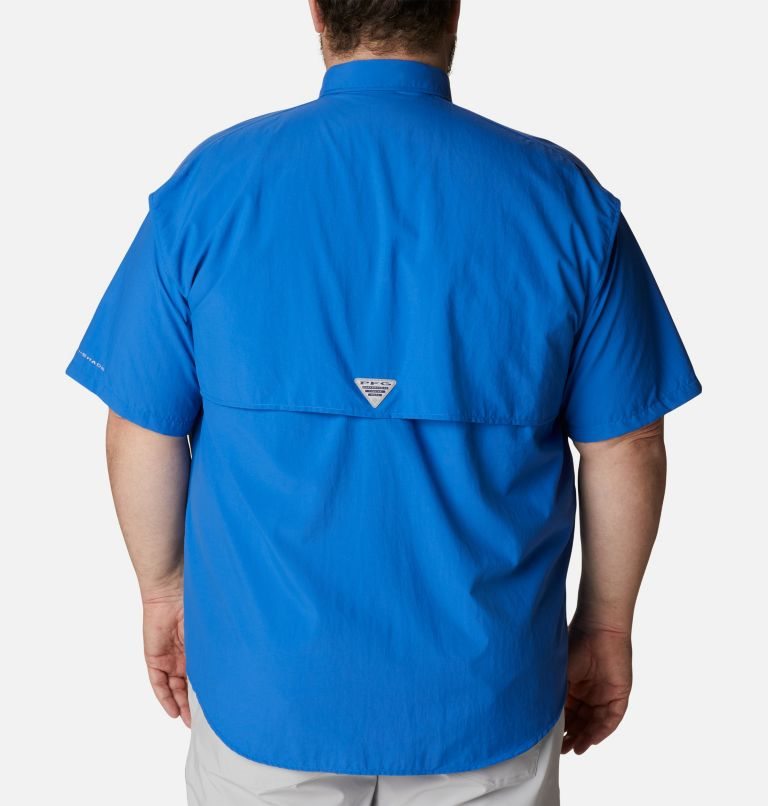 Men's Columbia PFG Bahama II Short Sleeve Shirts Blue | Plus Size CA-V0L4C